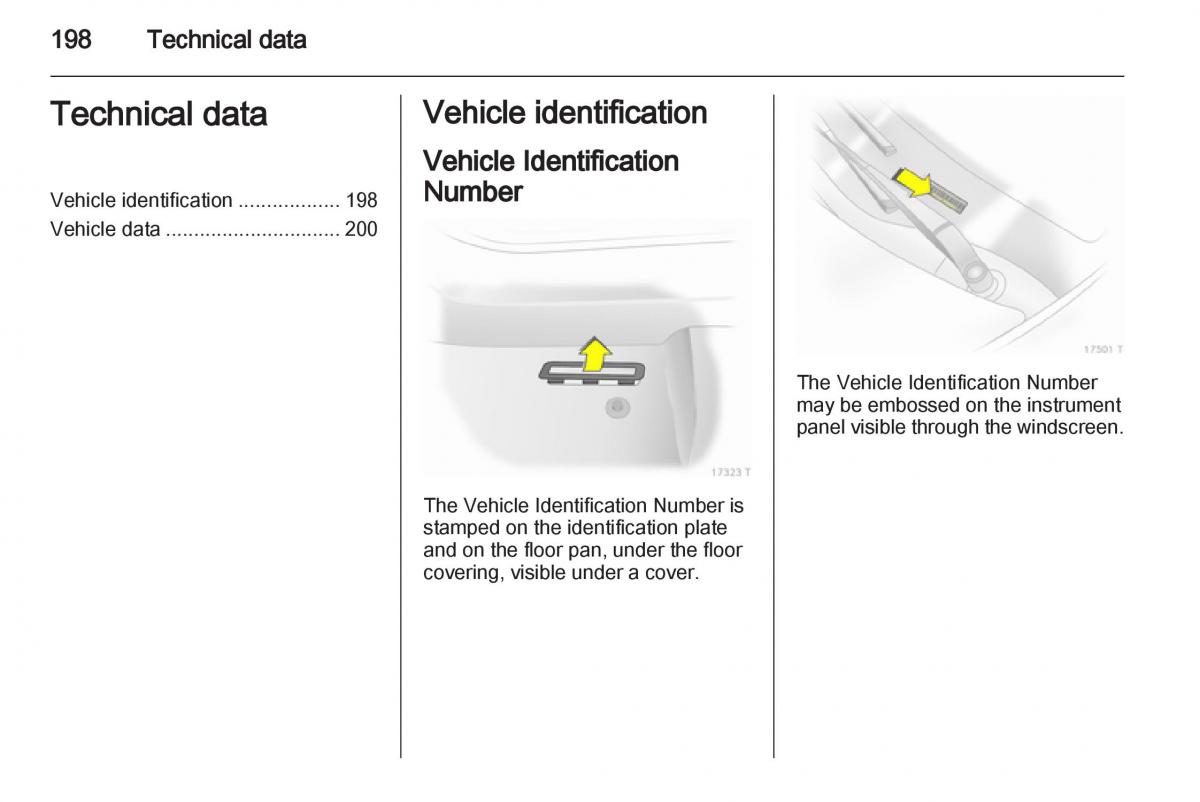 Opel Zafira B owners manual / page 198