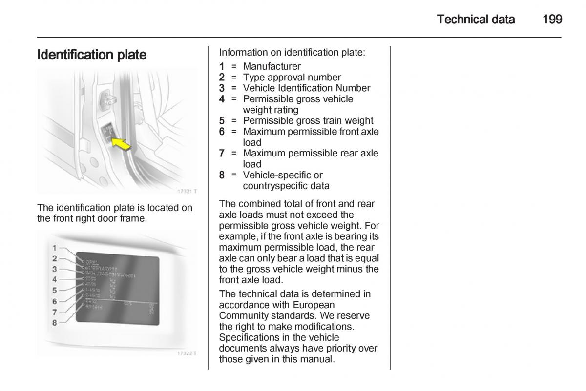 Opel Zafira B owners manual / page 199