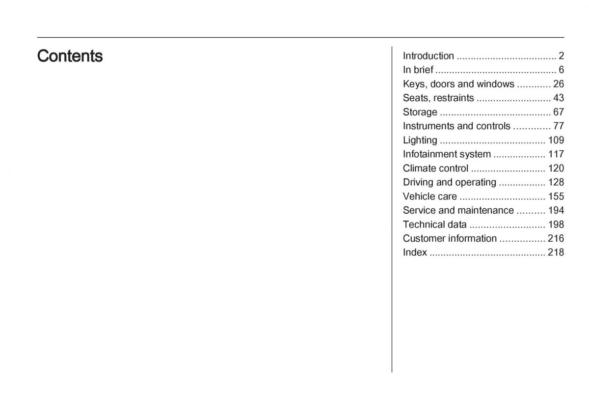 Opel Zafira B owners manual / page 1