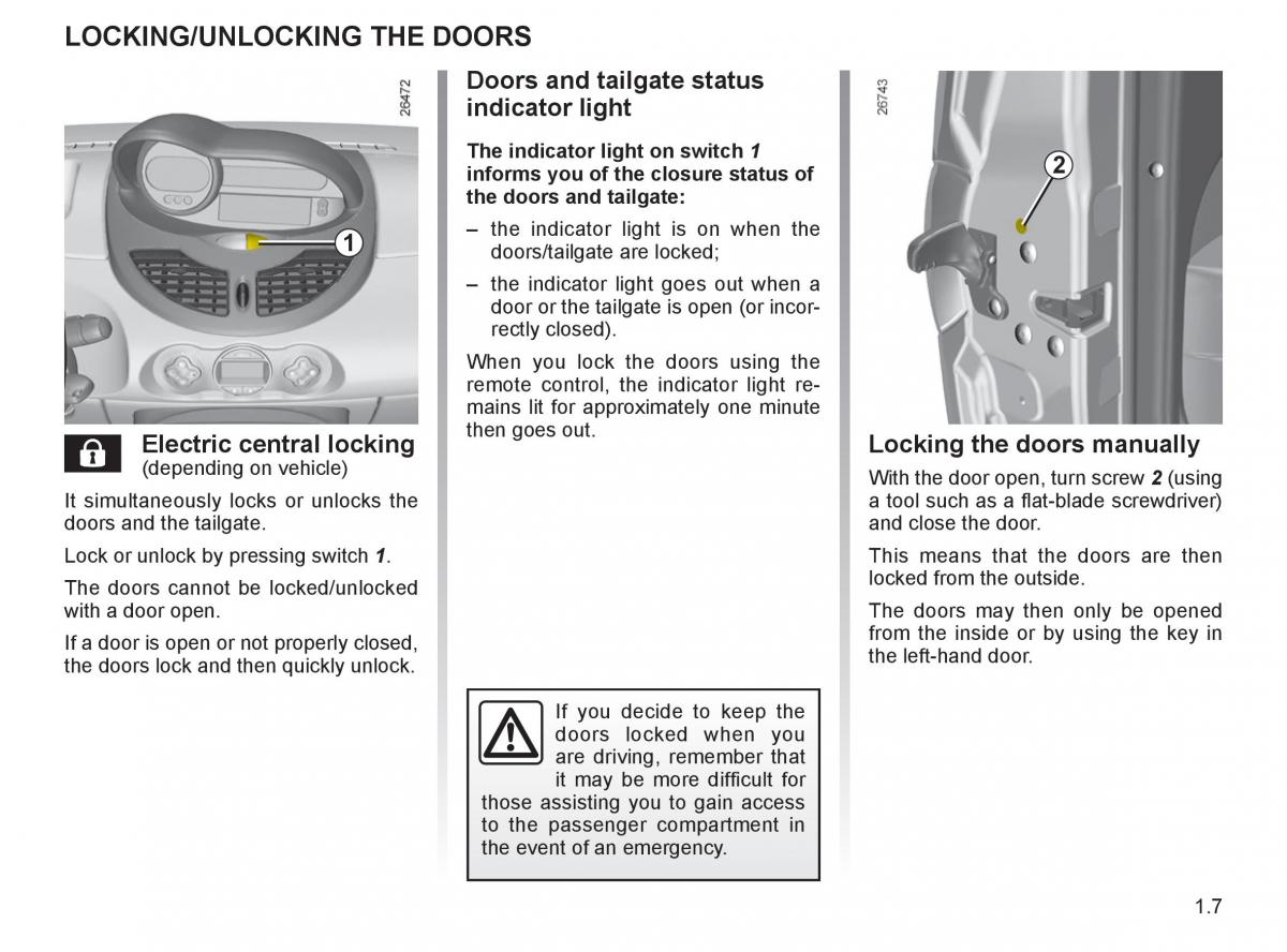 manual  Renault Twingo II 2 owners manual / page 14