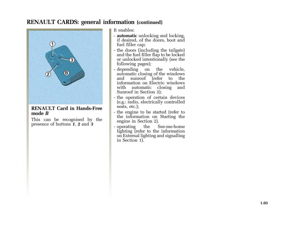 manual  Renault Vel Satis owners manual / page 12