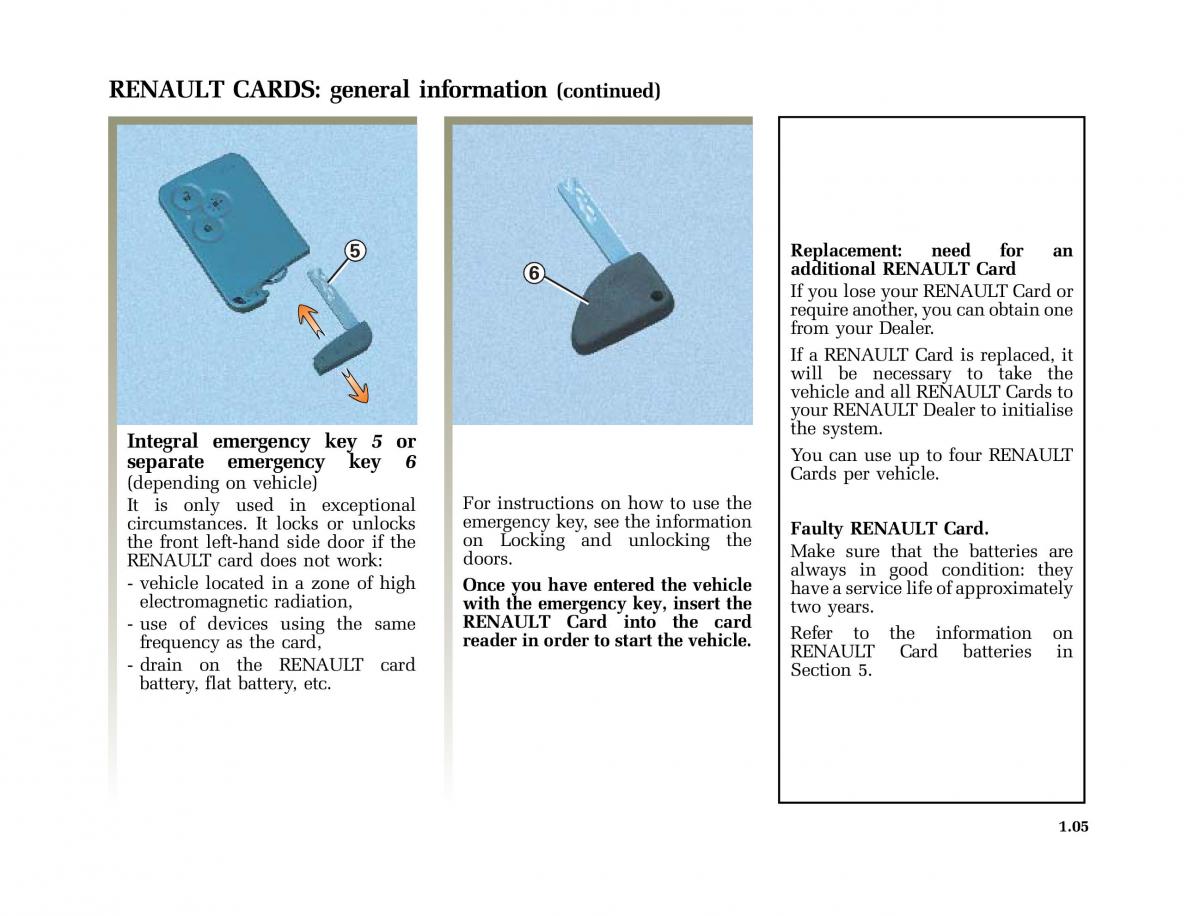 manual  Renault Vel Satis owners manual / page 14