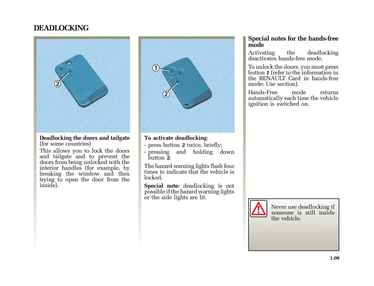 Renault Vel Satis owners manual / page 18