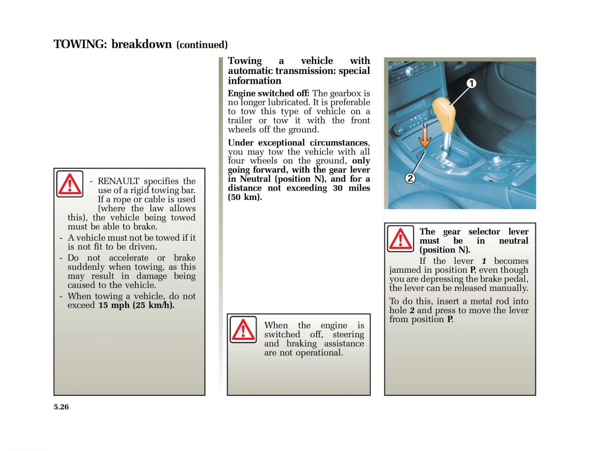 Renault Vel Satis owners manual / page 209
