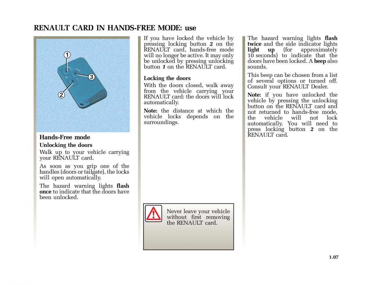Renault Vel Satis owners manual / page 16