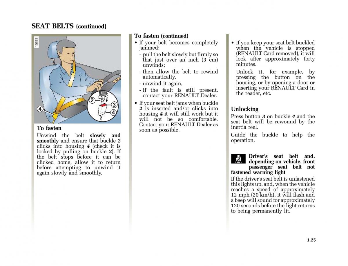 Renault Vel Satis owners manual / page 34