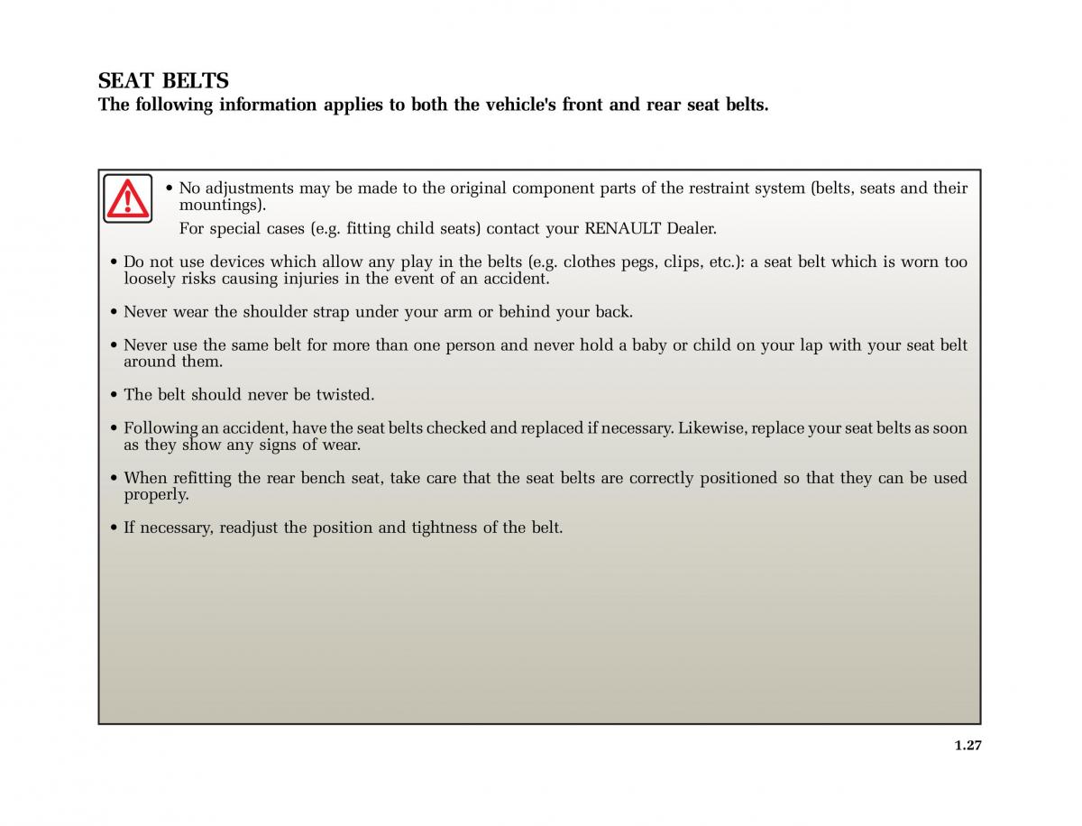 Renault Vel Satis owners manual / page 36