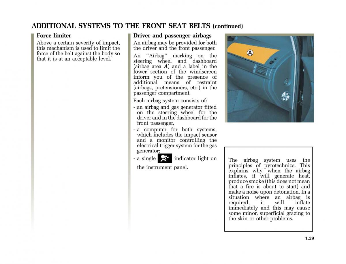Renault Vel Satis owners manual / page 38