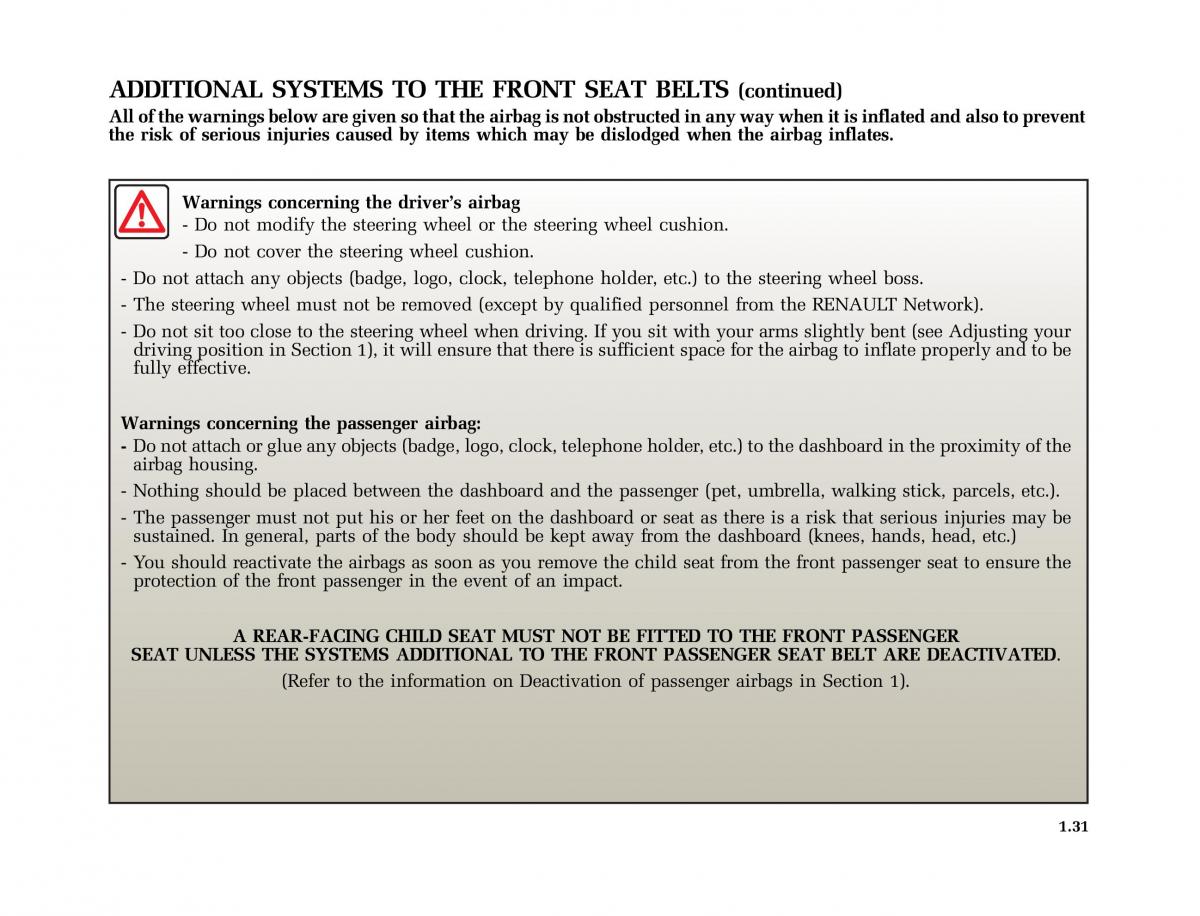 Renault Vel Satis owners manual / page 40