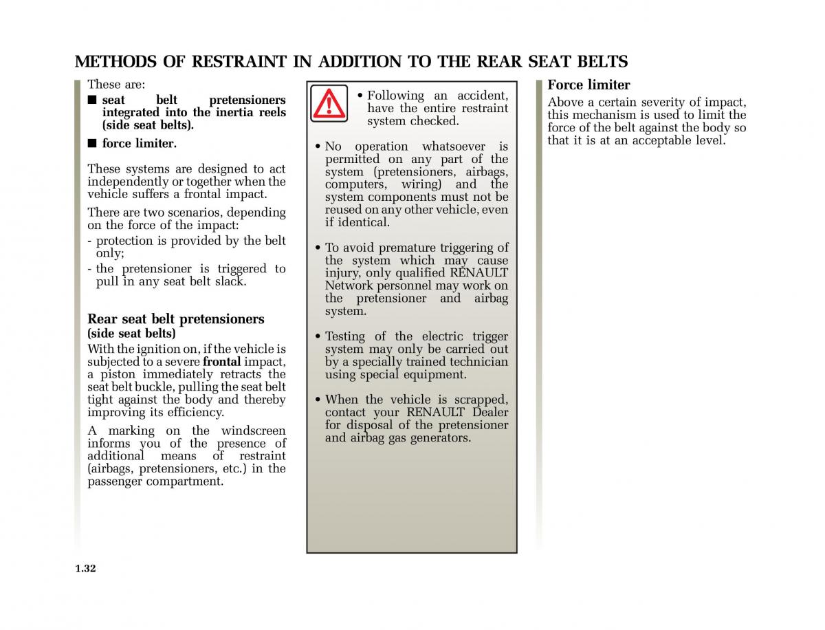 Renault Vel Satis owners manual / page 41