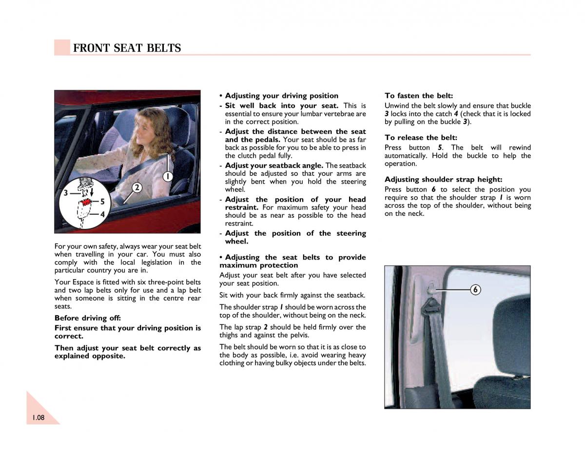 manual  Renault Espace III 3 owners manual / page 13