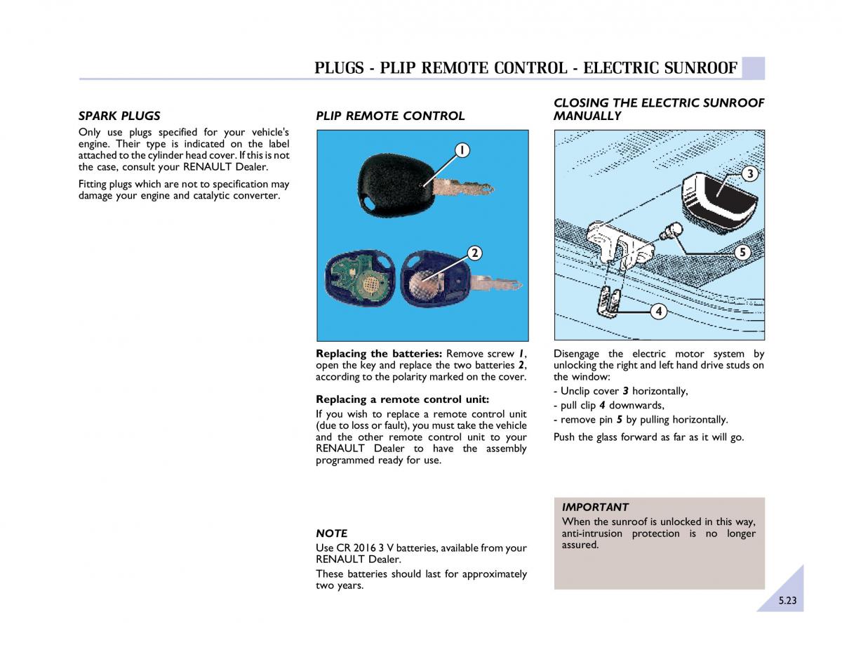 Renault Espace III 3 owners manual / page 154