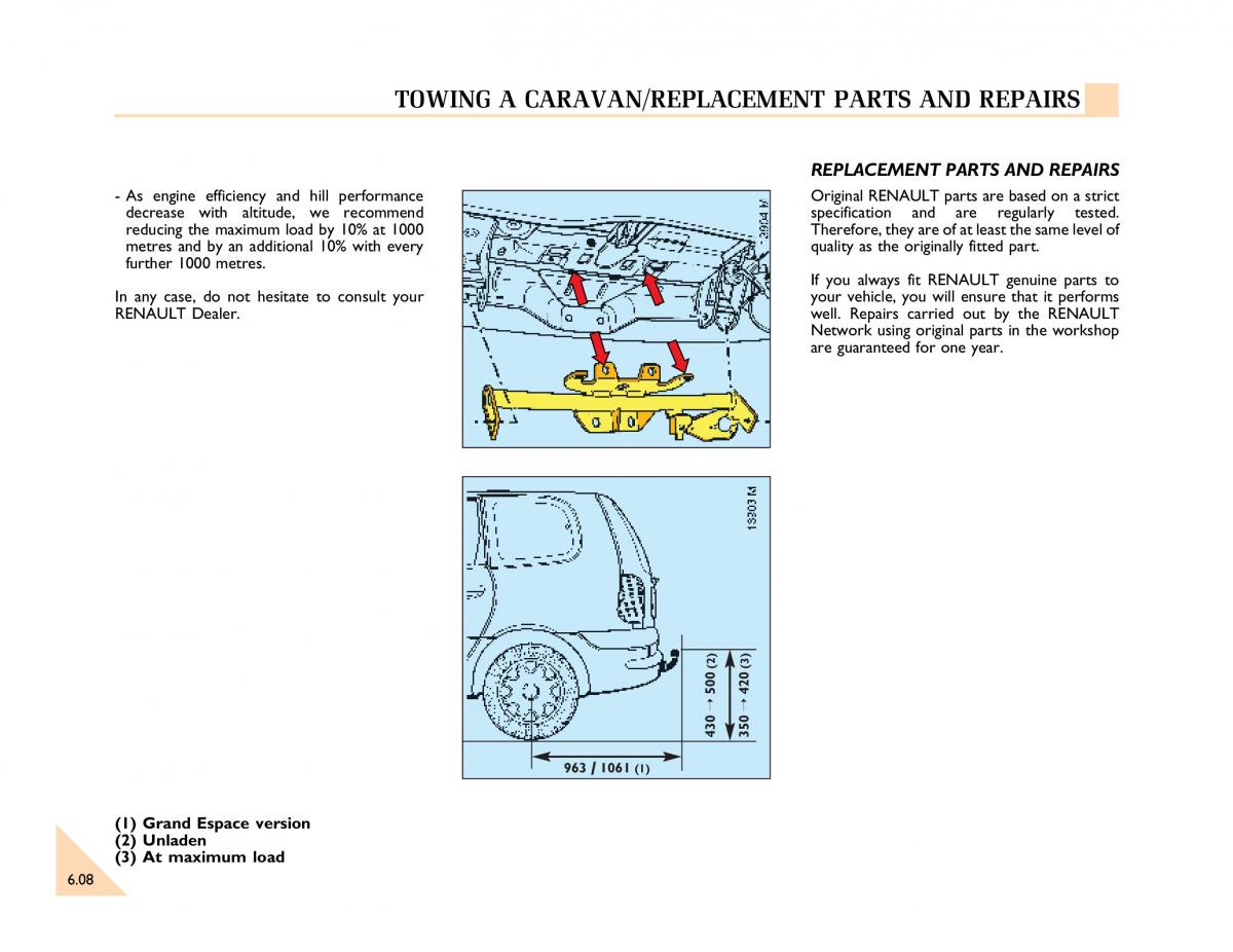 Renault Espace III 3 owners manual / page 165