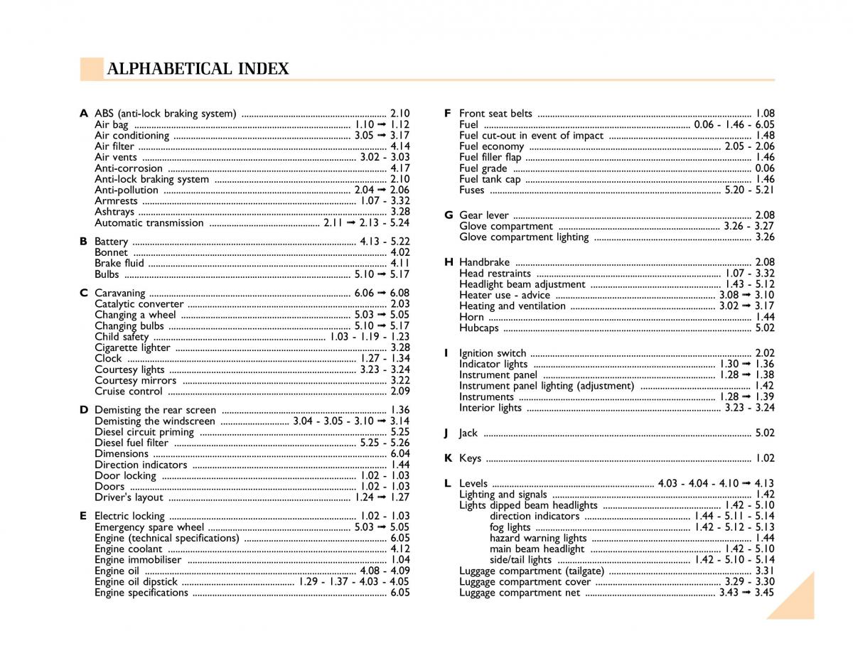 manual  Renault Espace III 3 owners manual / page 166