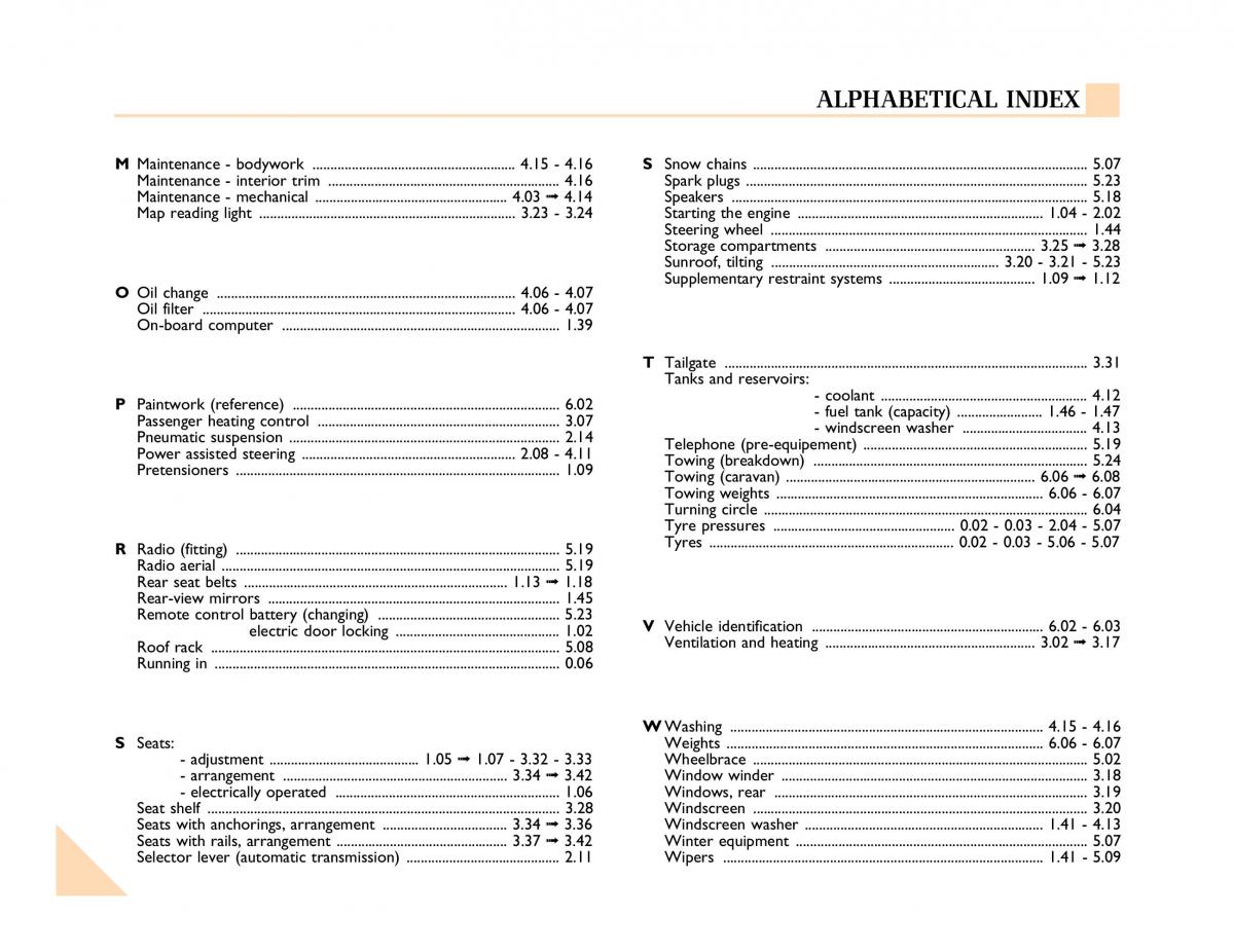 manual  Renault Espace III 3 owners manual / page 167