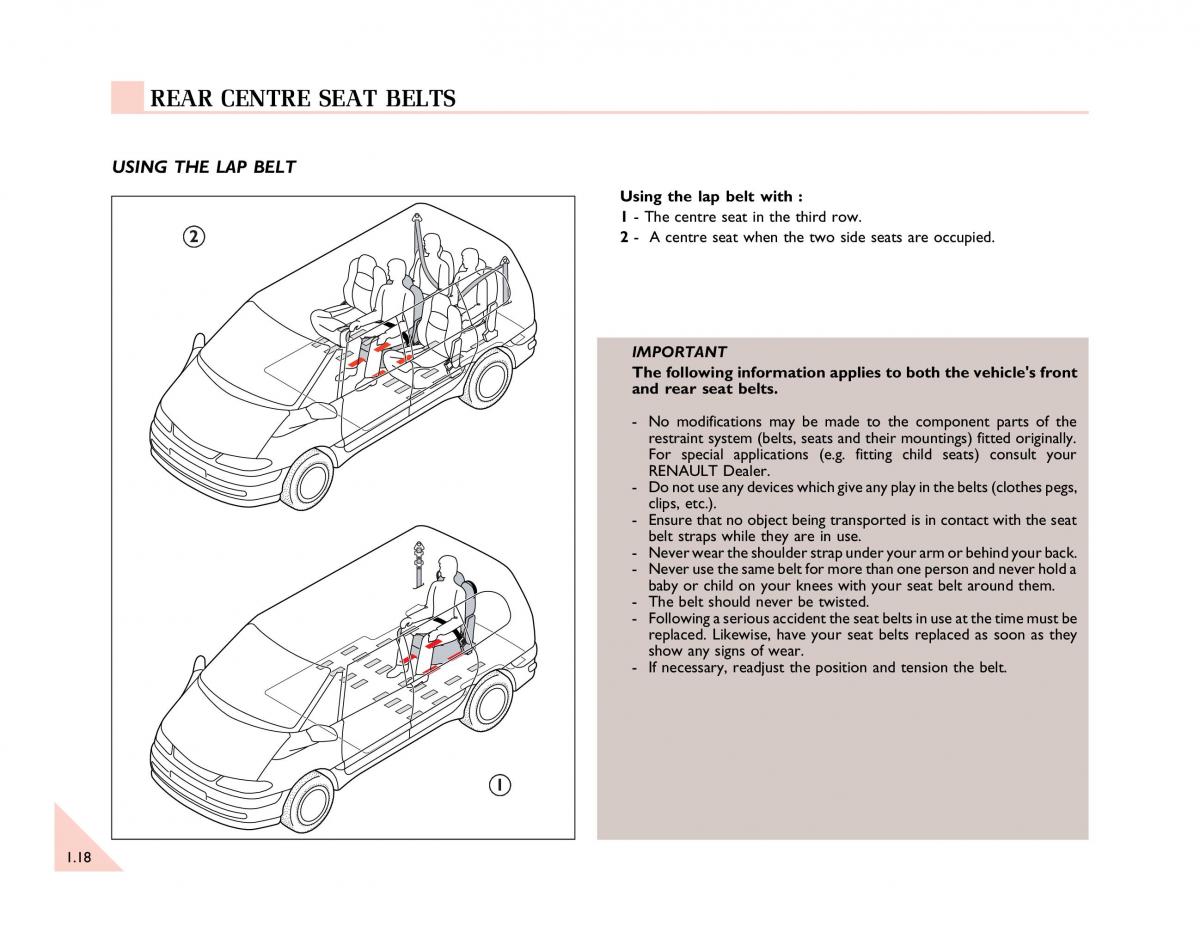 manual  Renault Espace III 3 owners manual / page 23