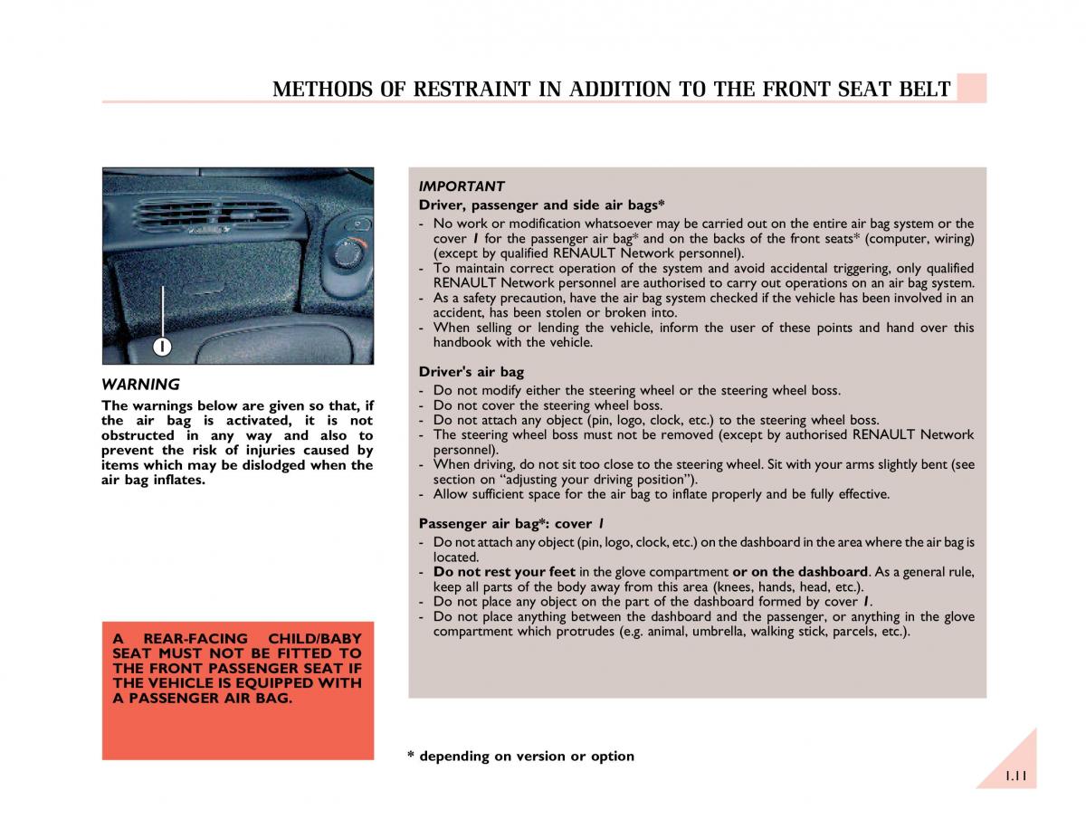 Renault Espace III 3 owners manual / page 16