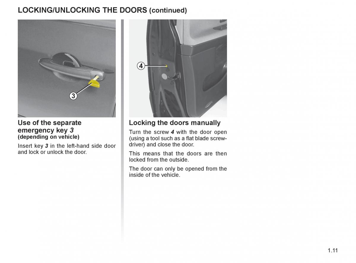 Renault Espace IV 4 owners manual / page 20