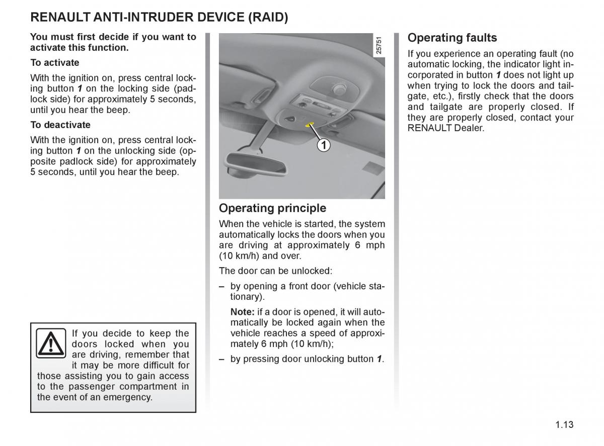 Renault Espace IV 4 owners manual / page 22