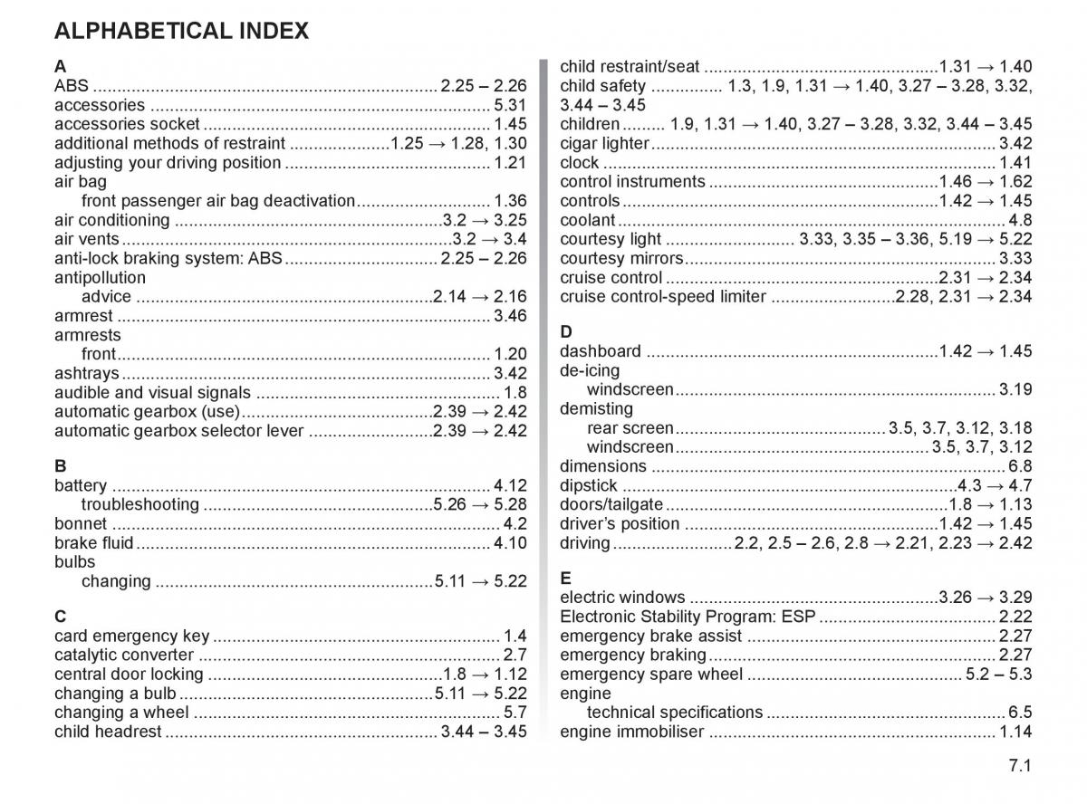 Renault Espace IV 4 owners manual / page 255