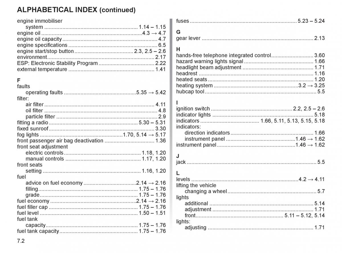 Renault Espace IV 4 owners manual / page 256
