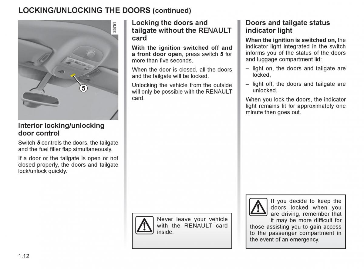 Renault Espace IV 4 owners manual / page 21
