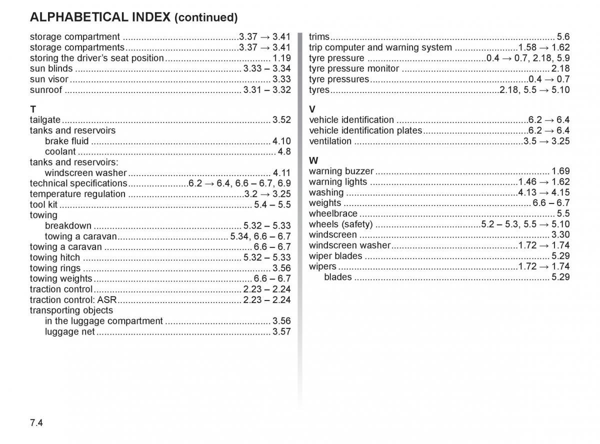 Renault Espace IV 4 owners manual / page 258