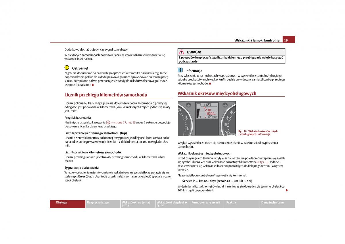 manual  Skoda Roomster instrukcja / page 21