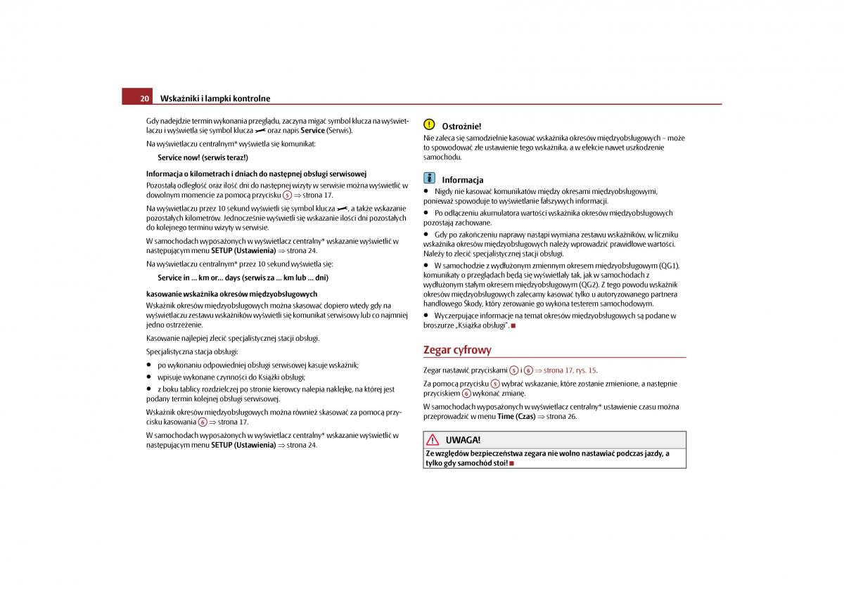 Skoda Roomster instrukcja obslugi / page 22