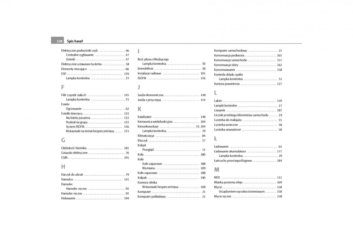 manual  Skoda Roomster instrukcja / page 230