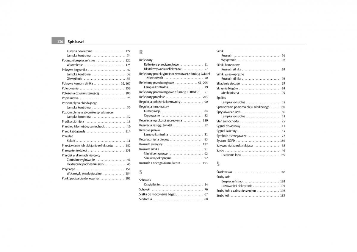 Skoda Roomster instrukcja obslugi / page 232