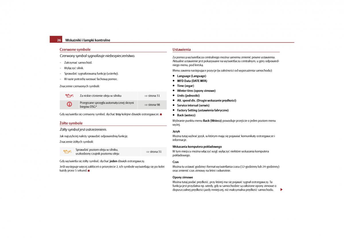 Skoda Roomster instrukcja obslugi / page 28