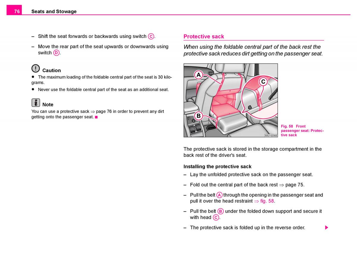 Skoda Superb I 1 owners manual / page 77