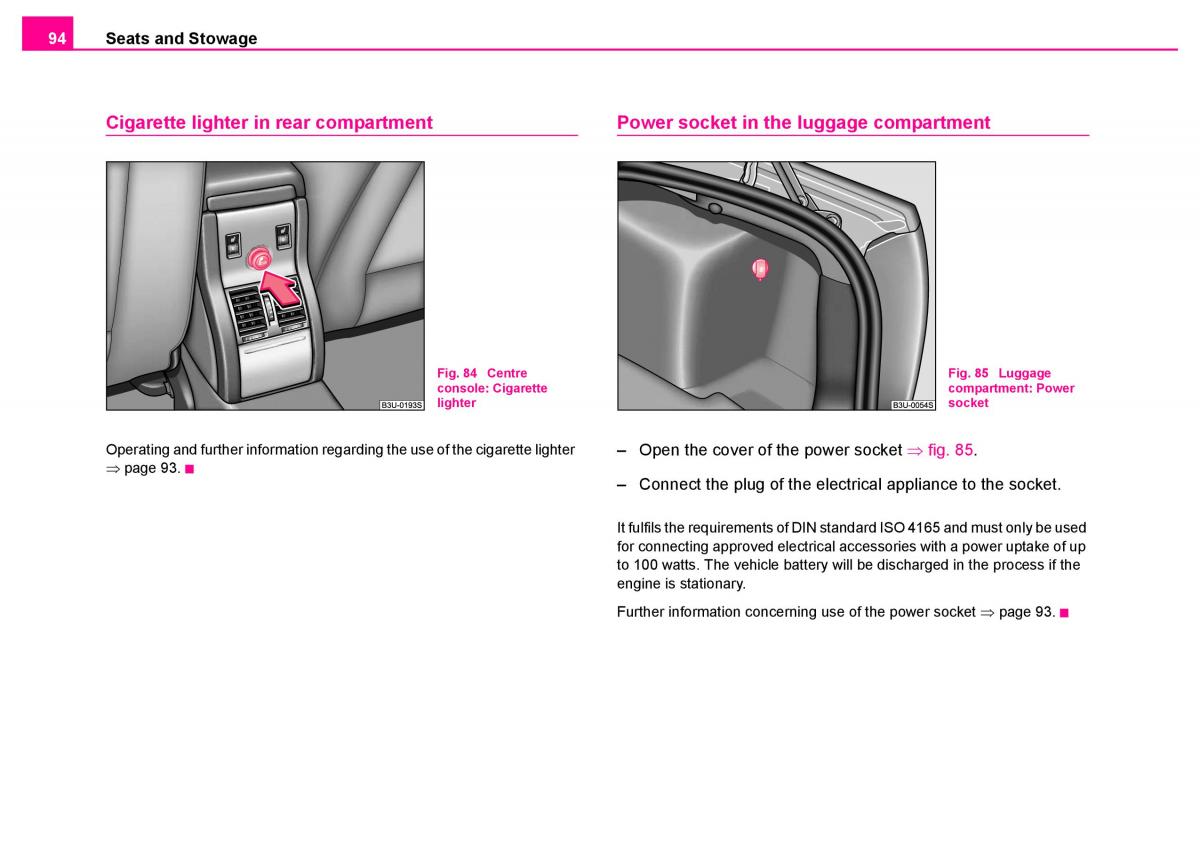 Skoda Superb I 1 owners manual / page 95