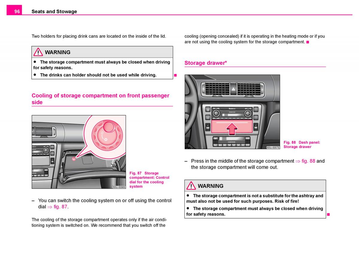 Skoda Superb I 1 owners manual / page 97