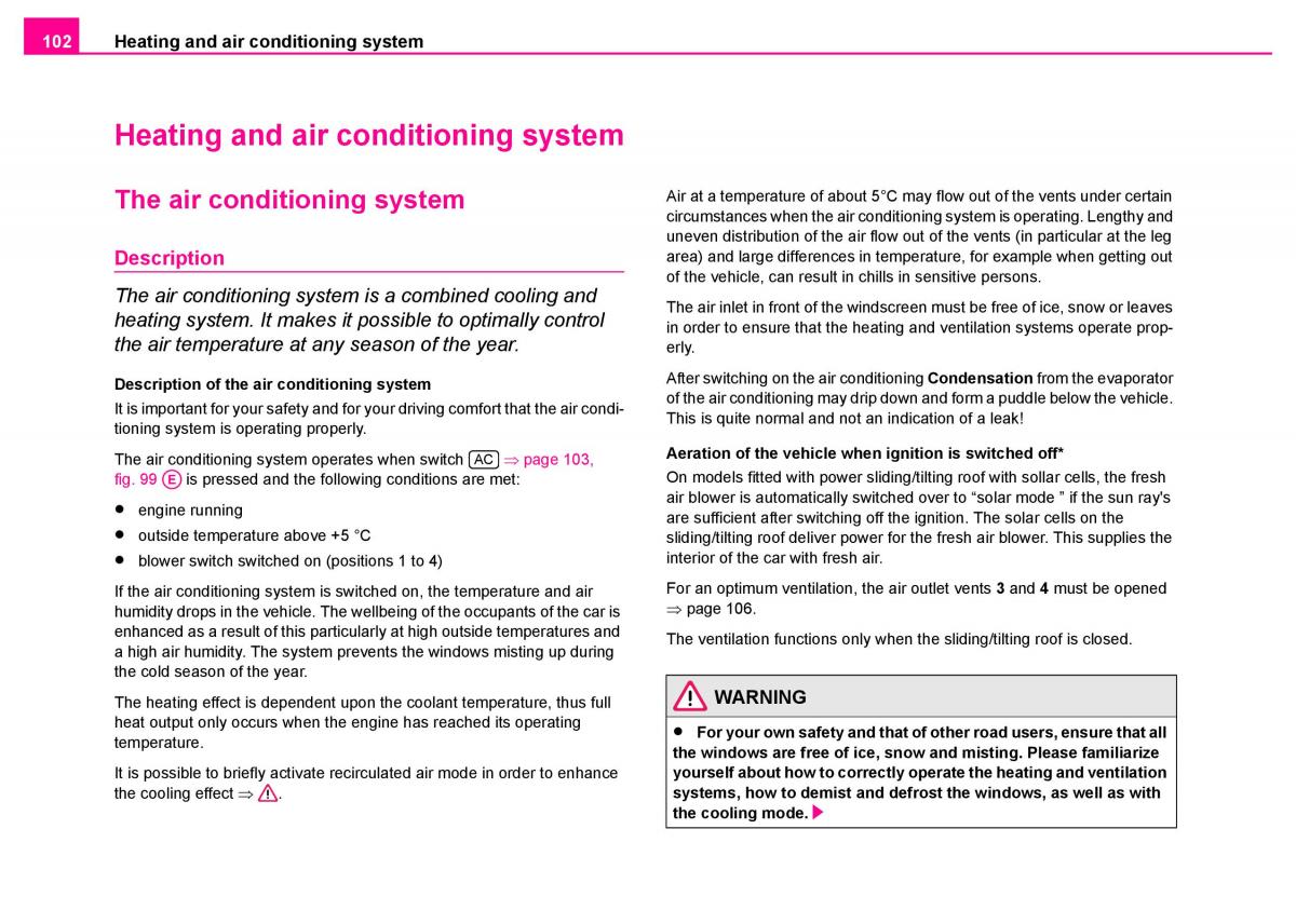 Skoda Superb I 1 owners manual / page 103