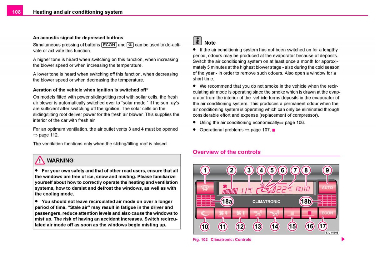 Skoda Superb I 1 owners manual / page 109