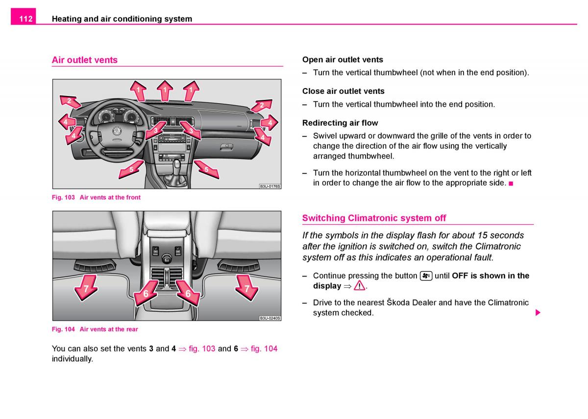 Skoda Superb I 1 owners manual / page 113
