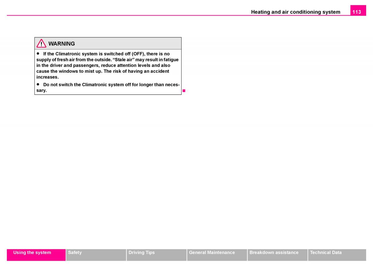 Skoda Superb I 1 owners manual / page 114