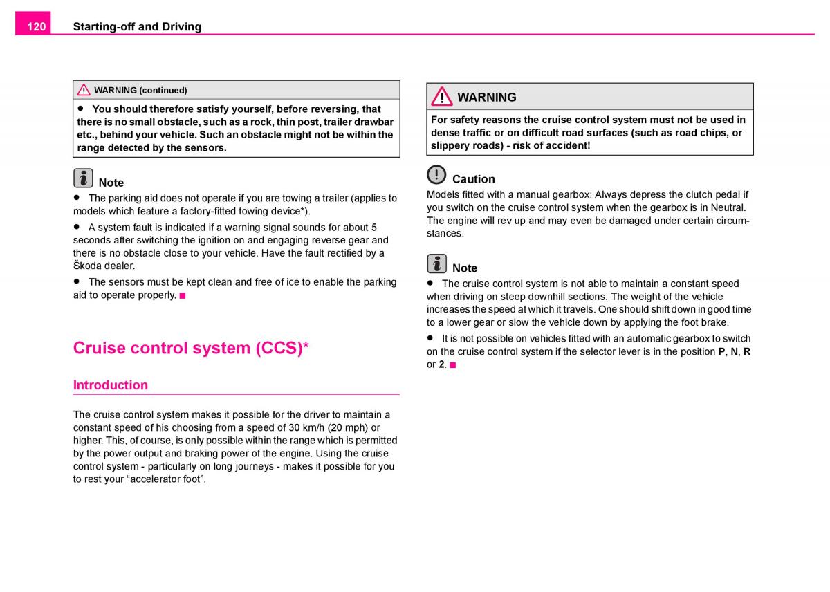 Skoda Superb I 1 owners manual / page 121