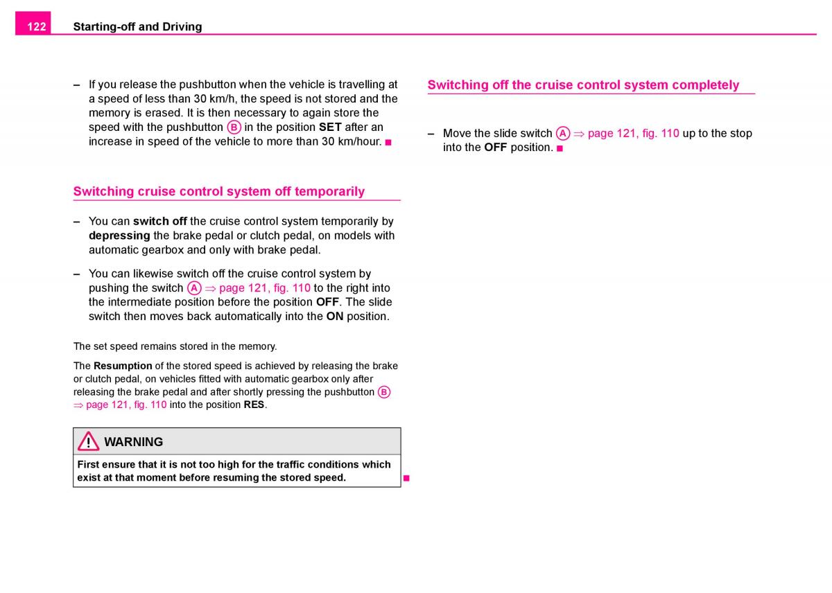 Skoda Superb I 1 owners manual / page 123