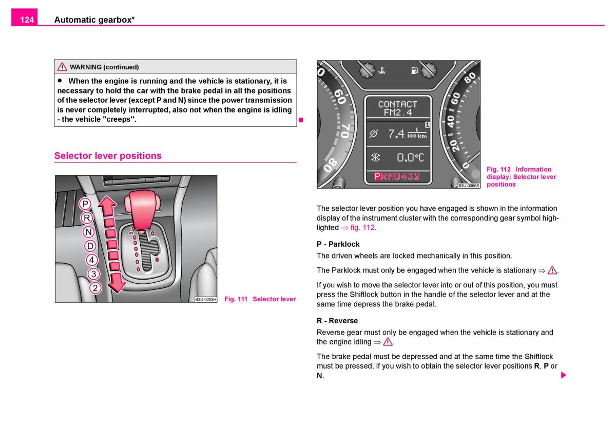 Skoda Superb I 1 owners manual / page 125