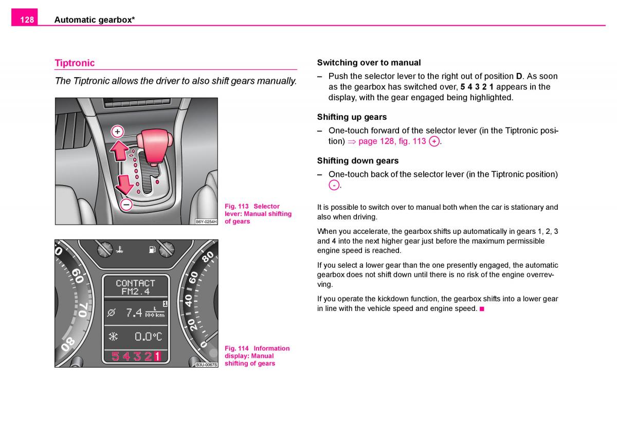 Skoda Superb I 1 owners manual / page 129