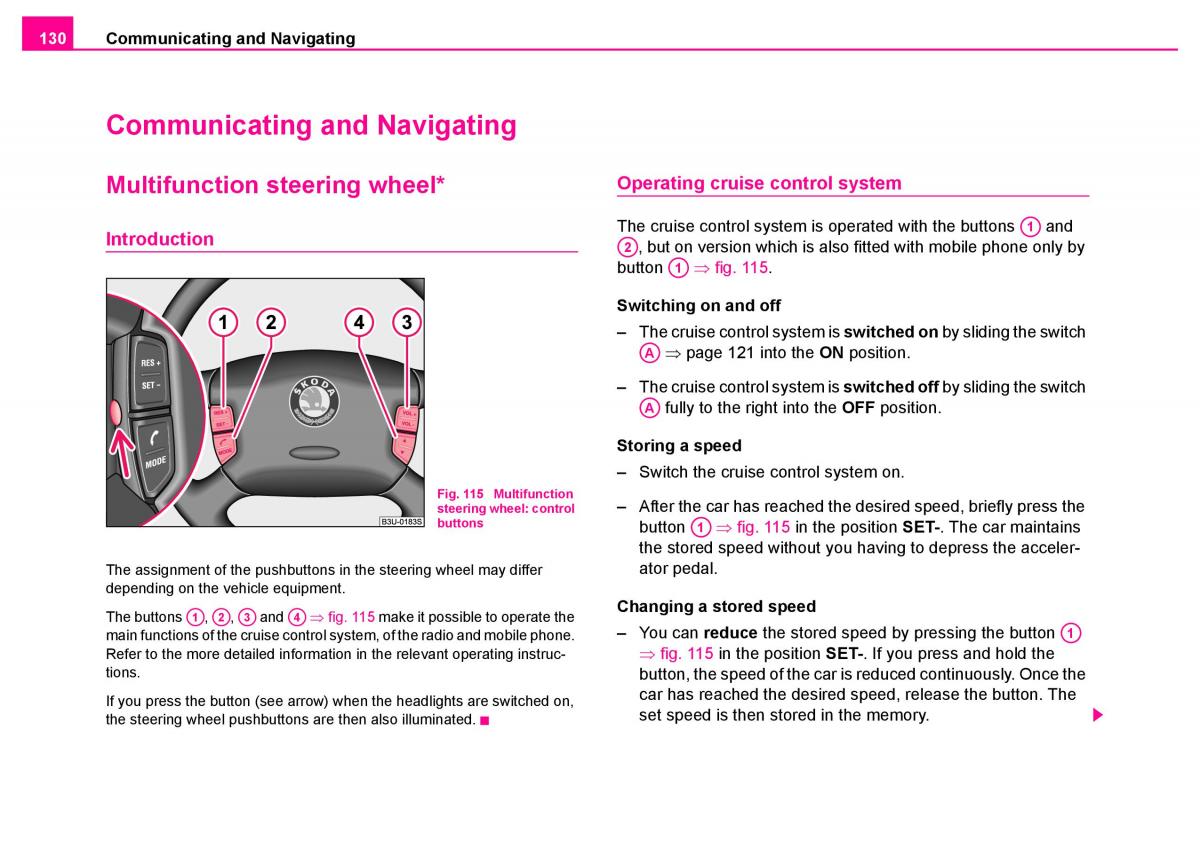 Skoda Superb I 1 owners manual / page 131