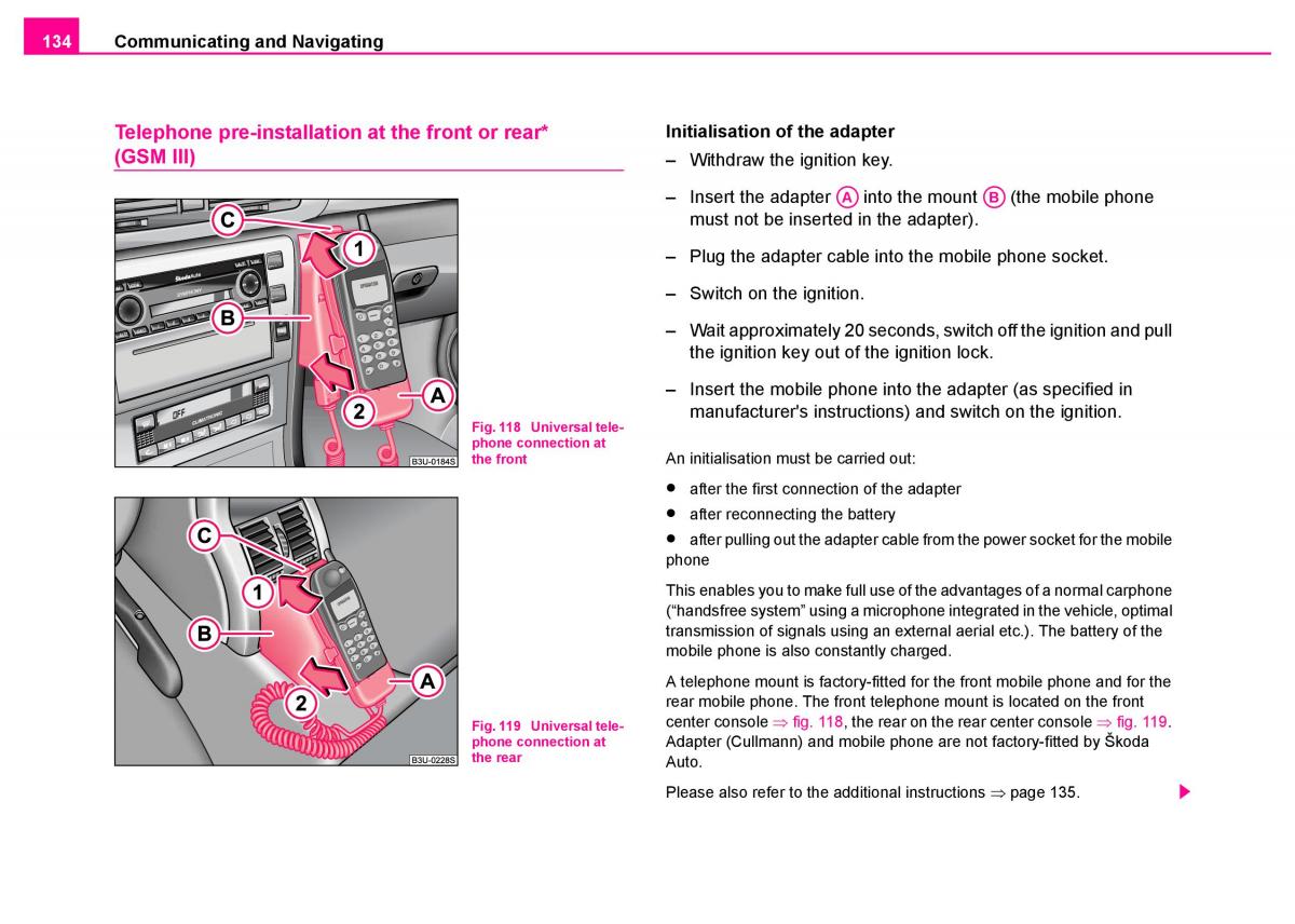 Skoda Superb I 1 owners manual / page 135