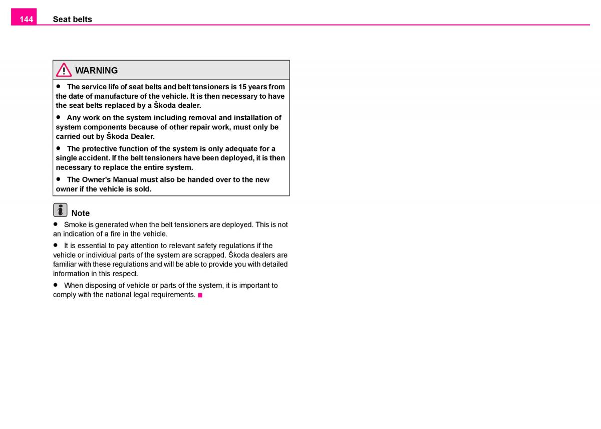 Skoda Superb I 1 owners manual / page 145