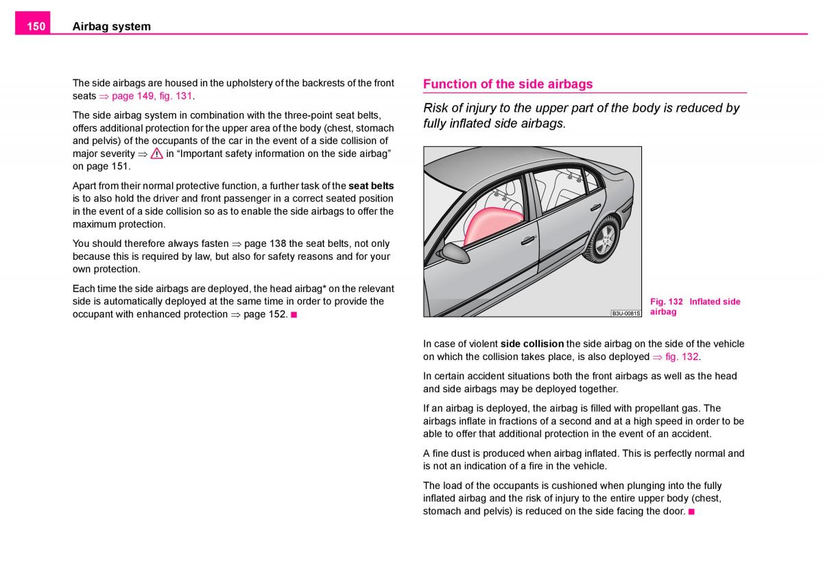 Skoda Superb I 1 owners manual / page 151