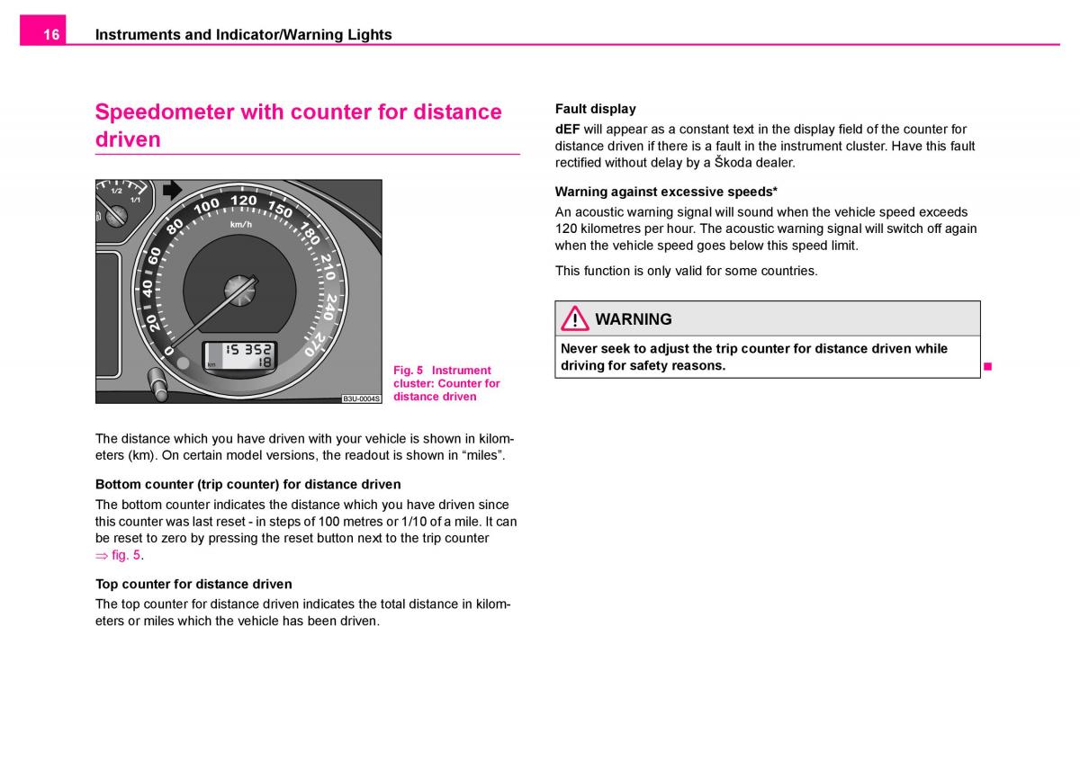 Skoda Superb I 1 owners manual / page 17