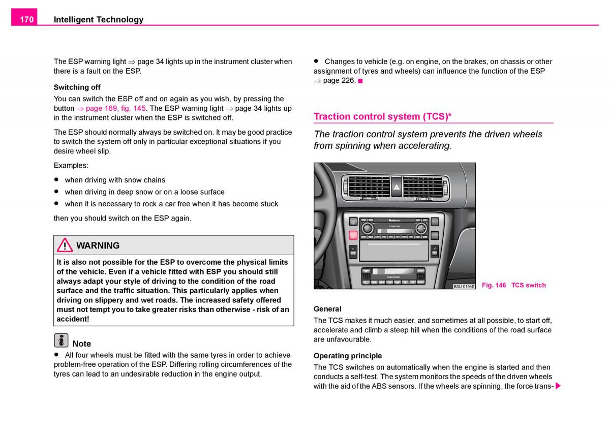 Skoda Superb I 1 owners manual / page 171