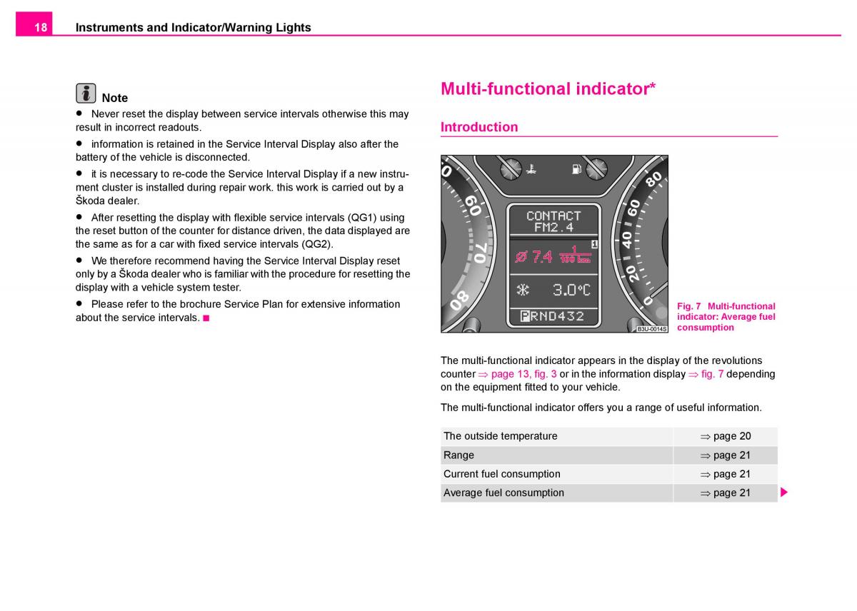 Skoda Superb I 1 owners manual / page 19